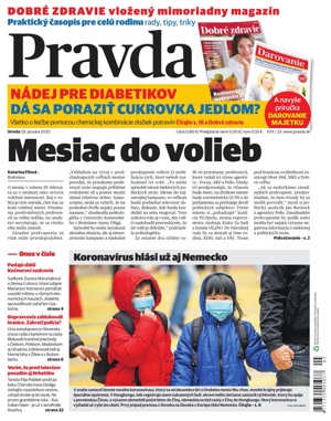 Titulka denníka Pravda z 29.1.2020 s mimoriadnym magazínom DOBRÉ ZDRAVIE, v ktorom bol zverejnený na str. 4-7 článok o NFI protokole s názvom Diabetici na NFI protokole schudli už vyše tisíc kíl.